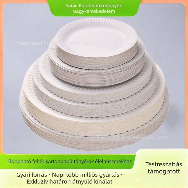 Egyszerhasználatos papírtányérok, fehér, színes mintákkal, gyerekeknek szóló DIY szülinapi bulik és étkezéshez, 7 hüvelyk és 9 hüvelyk (10 darabos csomag)