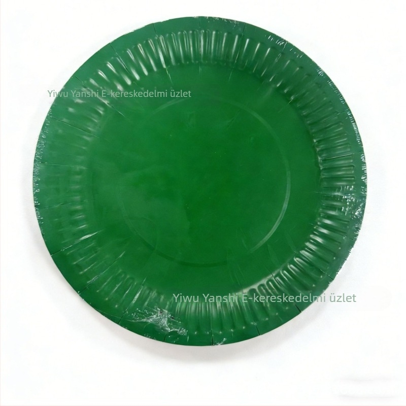 Egyszerhasználatos papírtányérok, fehér, színes mintákkal, gyerekeknek szóló DIY szülinapi bulik és étkezéshez, 7 hüvelyk és 9 hüvelyk (10 darabos csomag)