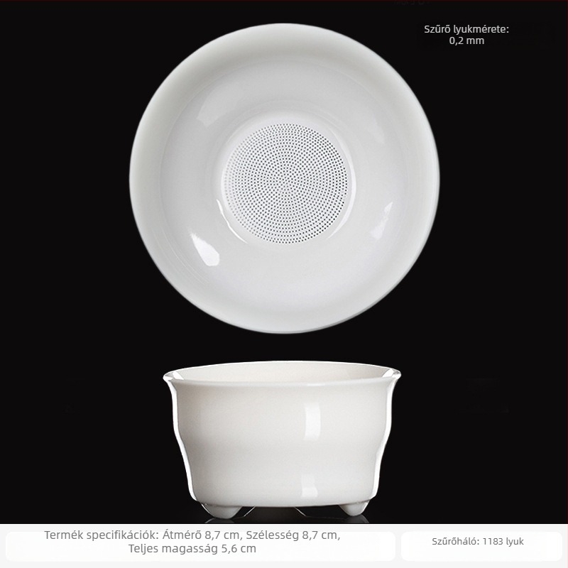 Egyben porcelán teafilter hálós szűrővel – kerámia teáskészlethez