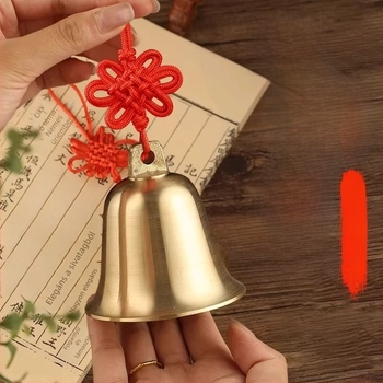 Új sárgaréz harang medál kínai csomóval otthoni feng shui dekoráció