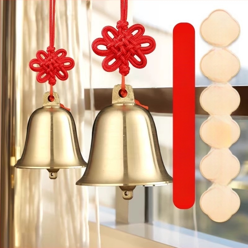 Új sárgaréz harang medál kínai csomóval otthoni feng shui dekoráció