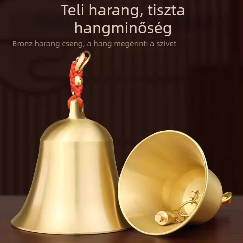 Új sárgaréz harang medál kínai csomóval otthoni feng shui dekoráció