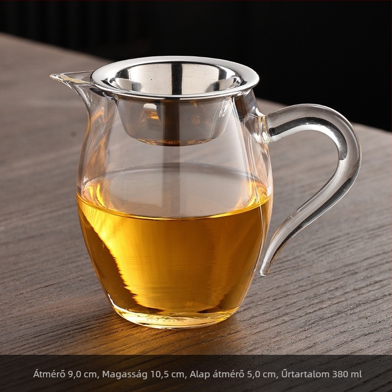 Vastag falú üvegből készült teakeverő készlet, hőálló, szűrővel és prémium minőségű japán stílusú teáskészlet csészékkel