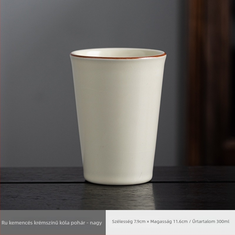 Ru Kiln porceláncsésze - nagy kapacitású csésze teához, vízhez és italokhoz, kék-fehér mintával