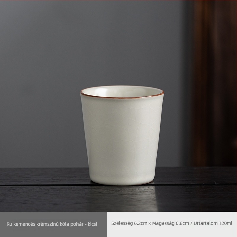 Ru Kiln porceláncsésze - nagy kapacitású csésze teához, vízhez és italokhoz, kék-fehér mintával
