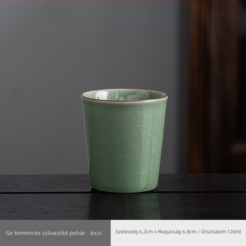 Ru Kiln porceláncsésze - nagy kapacitású csésze teához, vízhez és italokhoz, kék-fehér mintával