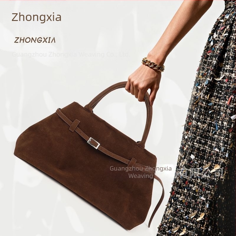 Nagy női suede tote táska, retro stílusú, sokoldalú, lazán chic, városi minimalizmus jegyében