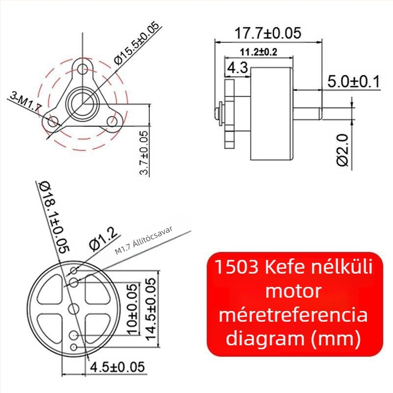 1503 Mikro Brushless motor drónhoz – modellrepülő motor DIY módosítás