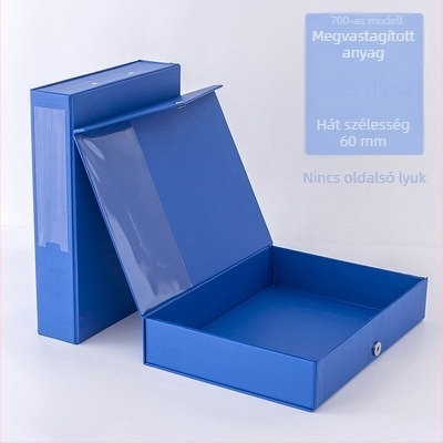 PVC fájlbox nagy kapacitású, fém csattal, A4 méretű tároló doboz