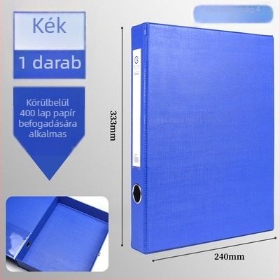 PVC fájlbox nagy kapacitású, fém csattal, A4 méretű tároló doboz