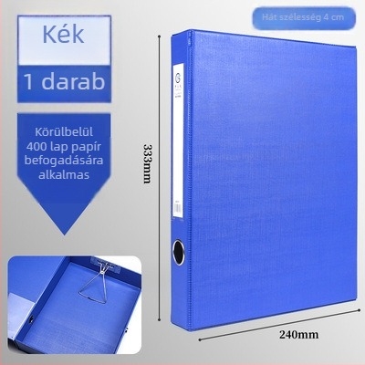 PVC fájlbox nagy kapacitású, fém csattal, A4 méretű tároló doboz