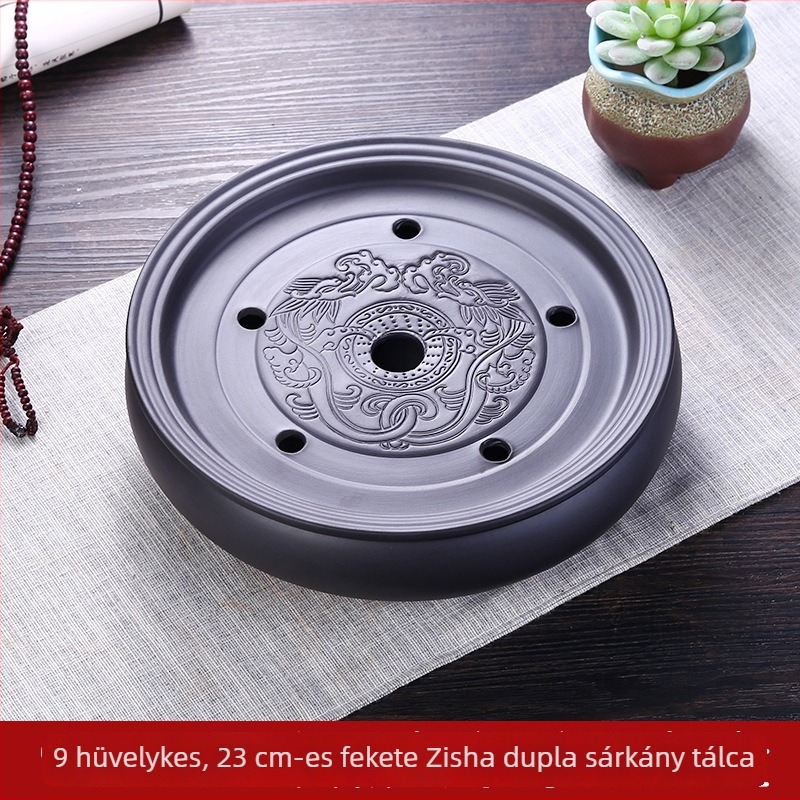 Chaoshan lila agyagból készült kerámia Gongfu teáskészlet víztárolóval és száraz áztatási platformával, kis méretű teás tálca otthoni használatra, új kínai stílus