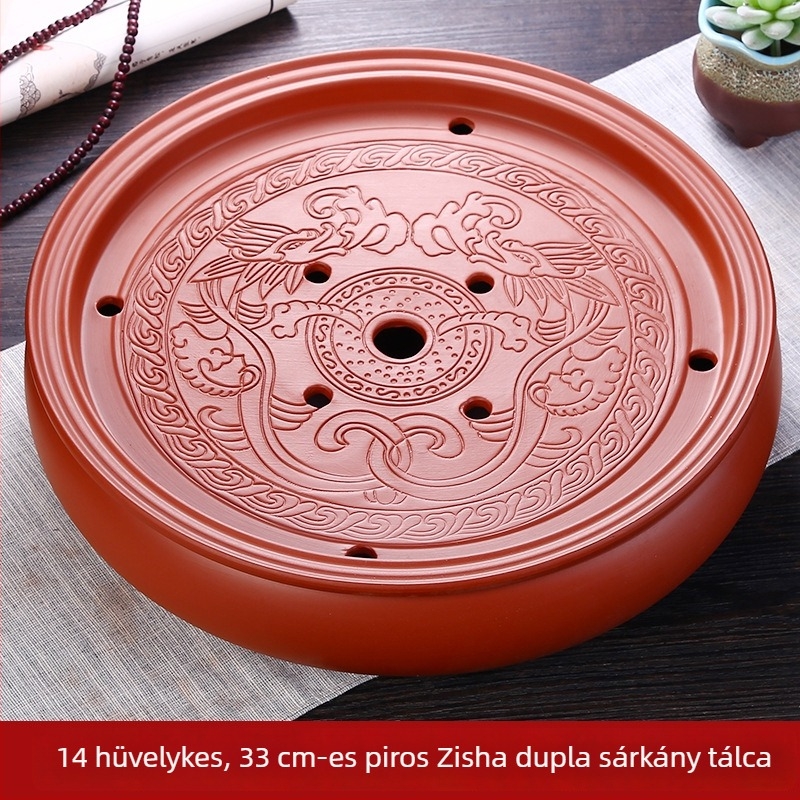 Chaoshan lila agyagból készült kerámia Gongfu teáskészlet víztárolóval és száraz áztatási platformával, kis méretű teás tálca otthoni használatra, új kínai stílus