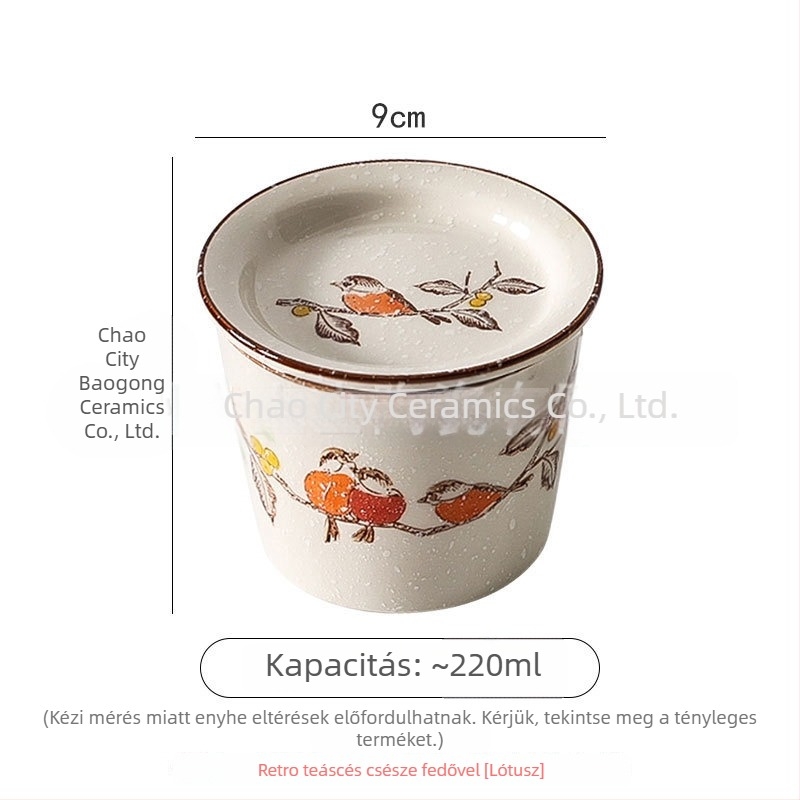 Kézzel festett japán stílusú choko teáscsésze tányérral és fedővel, kék-fehér kerámia Gong Fu tea kóstoláshoz