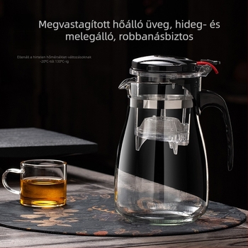 Üveg teáskészlet leválasztott, mosható szűrővel, hőálló, 500–1800 ml, logó testreszabás elérhető