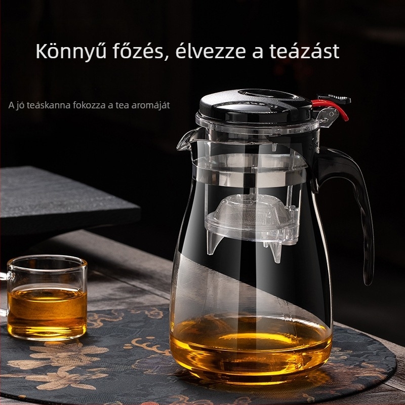 Üveg teáskészlet leválasztott, mosható szűrővel, hőálló, 500–1800 ml, logó testreszabás elérhető