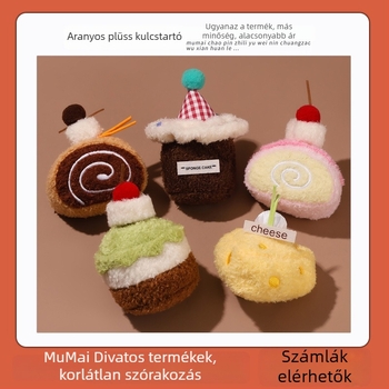 Cuki desszert-plüss torta baba – táskadísz és kulcstartó