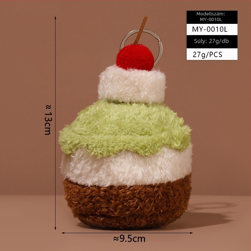 Cuki desszert-plüss torta baba – táskadísz és kulcstartó