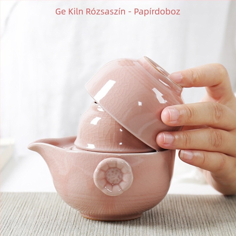 Geyao kerámia utazási teás készlet: egy teáskanna és két csésze