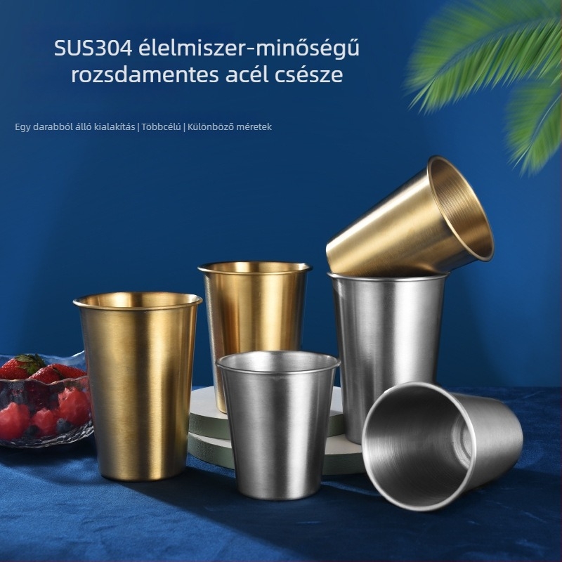 Kesler 304 rozsdamentes acél sörös pohár, Instagram-stílus, egyfalú kempinges pohár, 301–400 ml, egyszínű