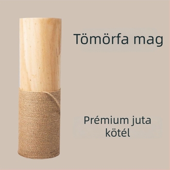 Függőleges macska kaparódeszka tömör fából, extra vastag és nagy méretben, kopásálló, nem hullanak róla szálak, tartós macska játék