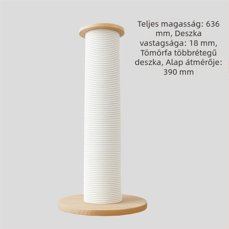 Függőleges macska kaparódeszka tömör fából, extra vastag és nagy méretben, kopásálló, nem hullanak róla szálak, tartós macska játék