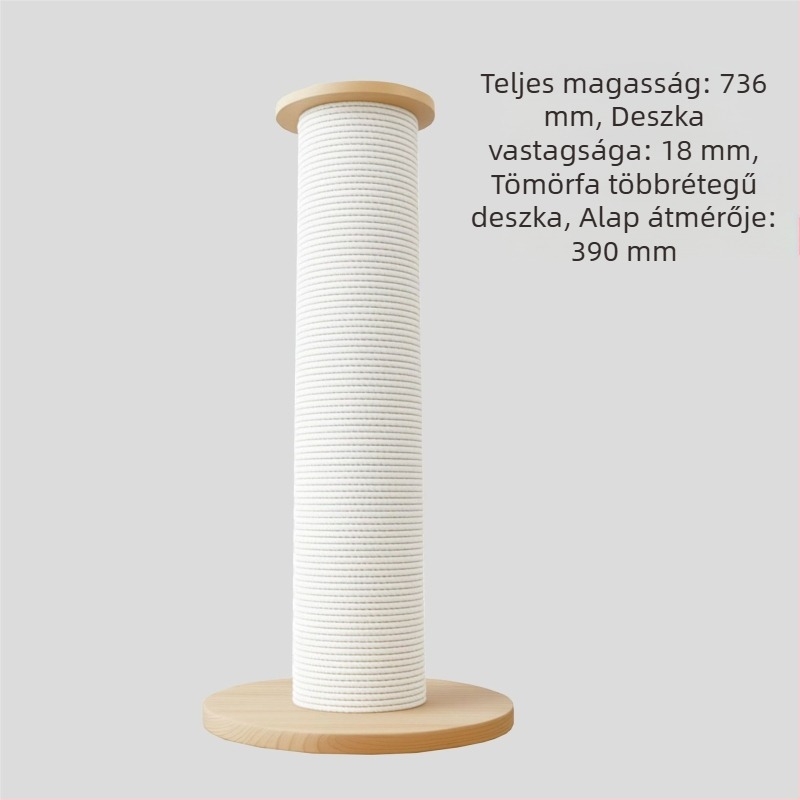 Függőleges macska kaparódeszka tömör fából, extra vastag és nagy méretben, kopásálló, nem hullanak róla szálak, tartós macska játék
