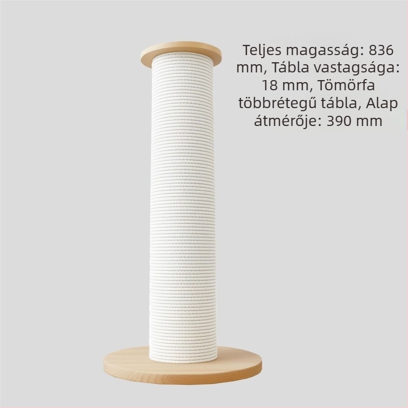 Függőleges macska kaparódeszka tömör fából, extra vastag és nagy méretben, kopásálló, nem hullanak róla szálak, tartós macska játék