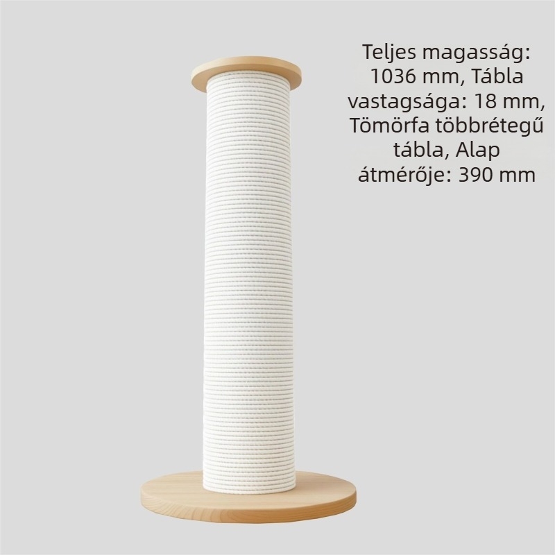 Függőleges macska kaparódeszka tömör fából, extra vastag és nagy méretben, kopásálló, nem hullanak róla szálak, tartós macska játék