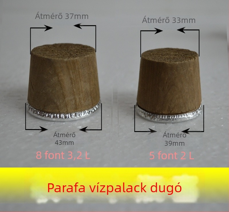 9V7T termosz fából készült dugóval, üvegből készült szigetelt palack, parafa dugó, háztartási 2 L