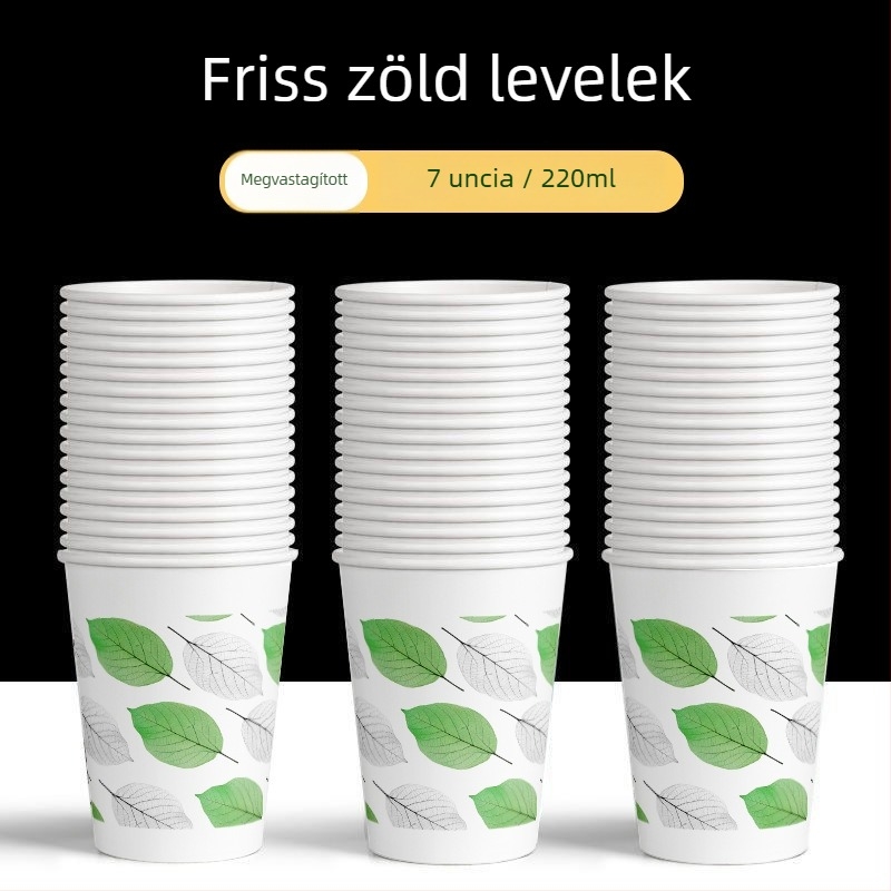 Vastagított egyszer használatos papírpoharak otthoni használatra, dobozos készlet, kínai stílus, kapacitás kevesebb mint 100 ml