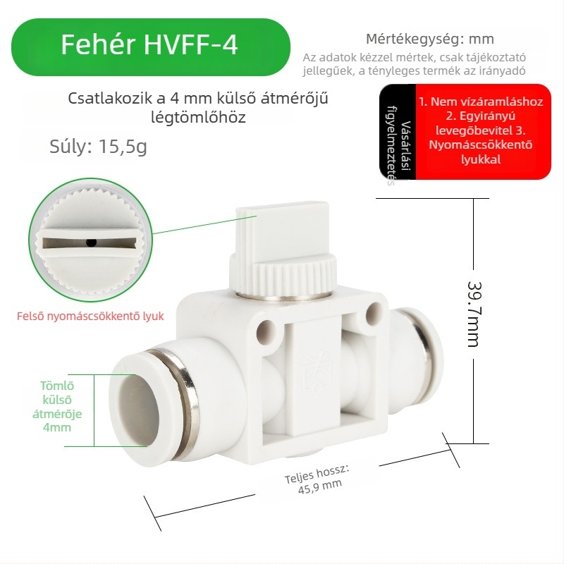 BUC-4 681012 Pneumatikus gyorscsatlakozó szelep HVFF kézi szeleppel