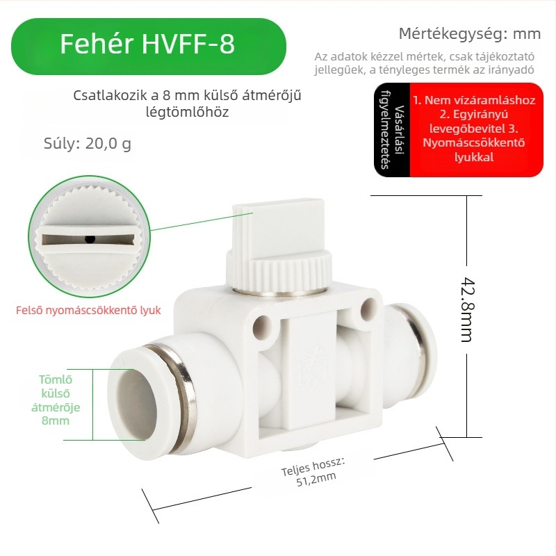 BUC-4 681012 Pneumatikus gyorscsatlakozó szelep HVFF kézi szeleppel