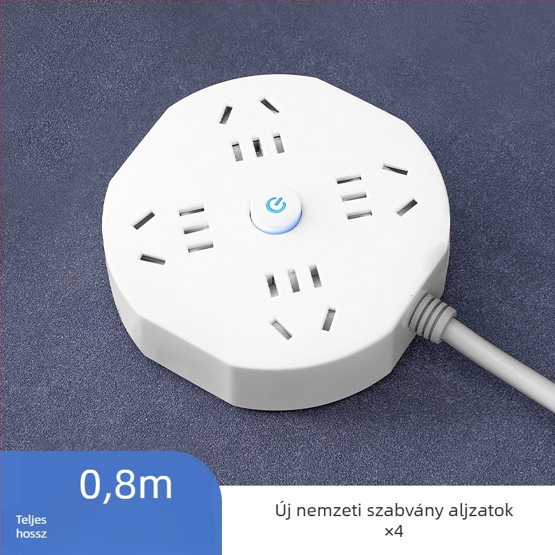 USB-s többdugós elosztó hosszú kábellel, otthonra vagy kollégiumba, kompakt és hordozható, biztonságos
