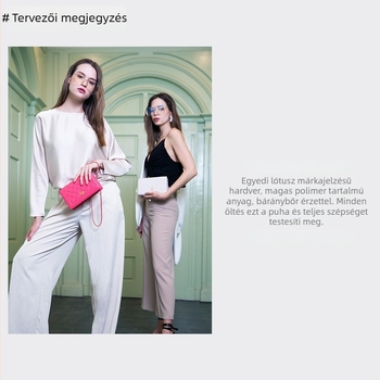 Női keresztpántos táska, kis négyzet alakú, gyémántmintás, klasszikus stílus