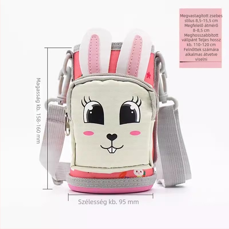 Gyerekeknek készült univerzális védőhüvely termoszhoz és pohárhoz, vállpánttal és hordozó fogantyúval