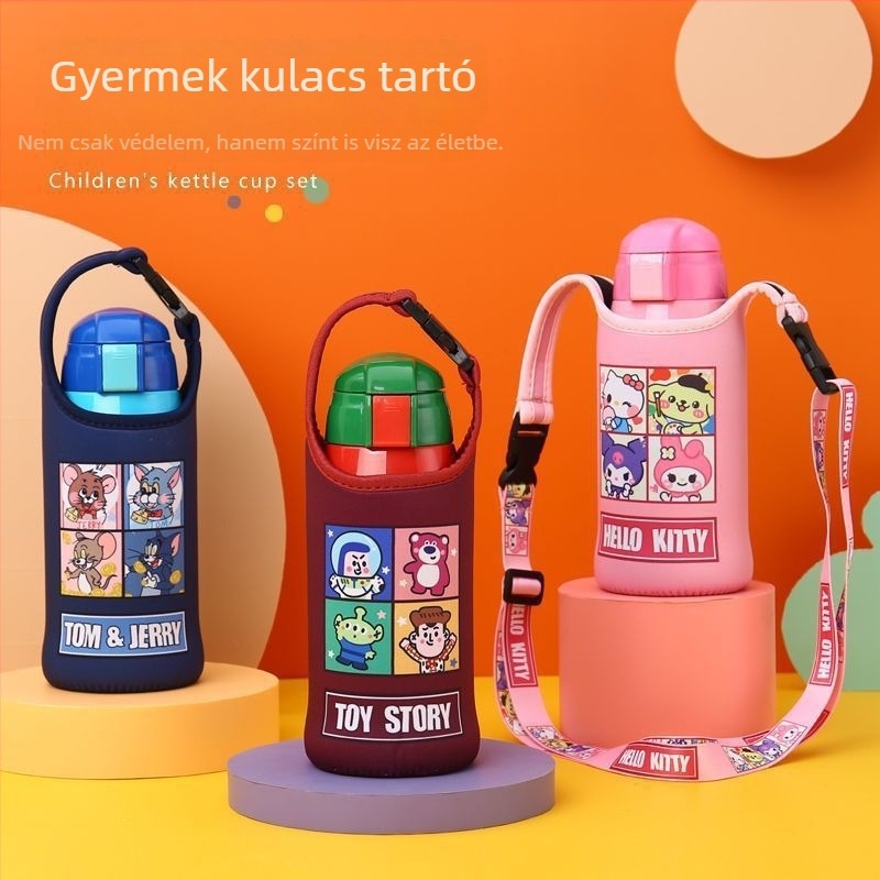Rajzfilm témájú pohárvédő, váll- és kézi hordozóval, szigetelt