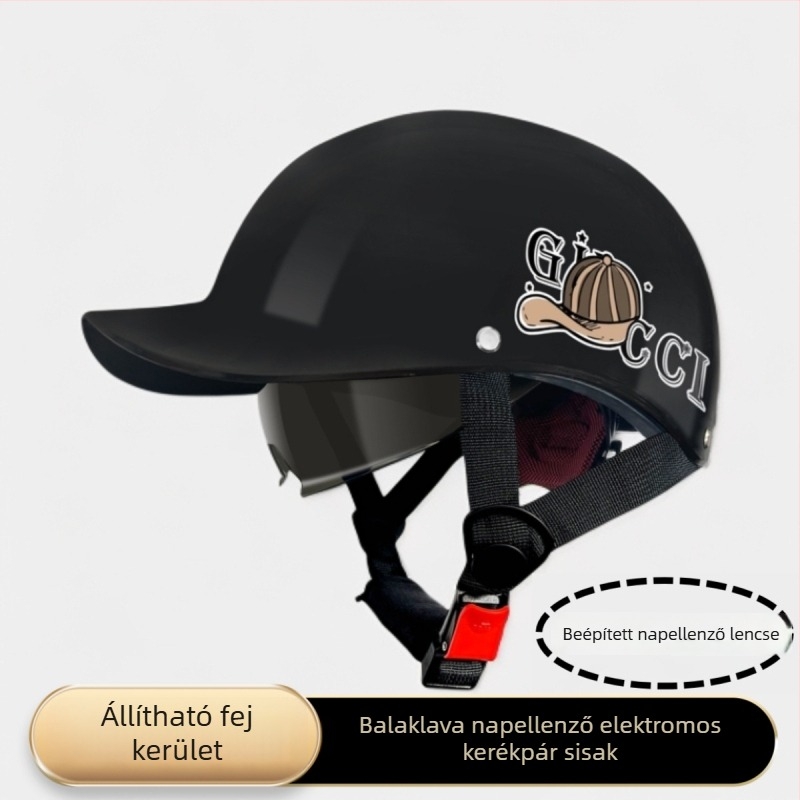 3C-tanúsítvánnyal rendelkező elektromos járművekhez készült félarcú sisak, uniszex, nyári napvédő baseball sapka