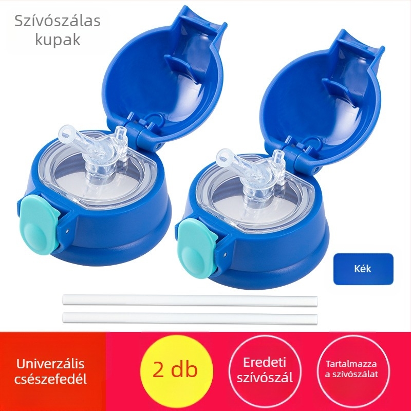 Univerzális termoszfedél szilikon tömítő dugóval – kiegészítő szívócsővel