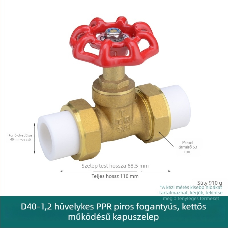 PPR kettős csatlakozású vízvezeték-szelep, zárócsap