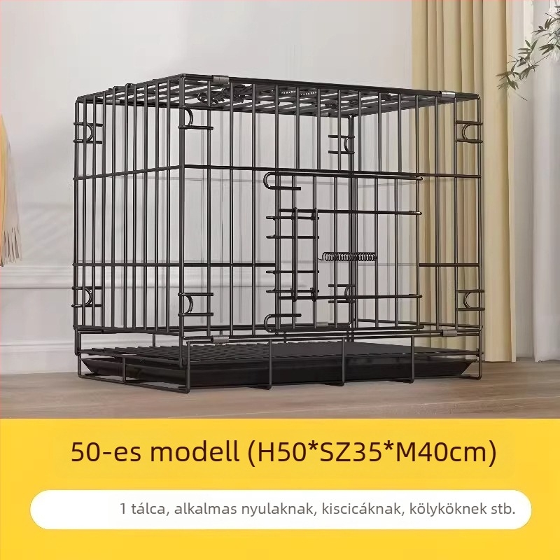 Összecsukható beltéri kutyaketrec toalett tálcával közepes és kis testű kutyáknak (Teddy/Bichon)