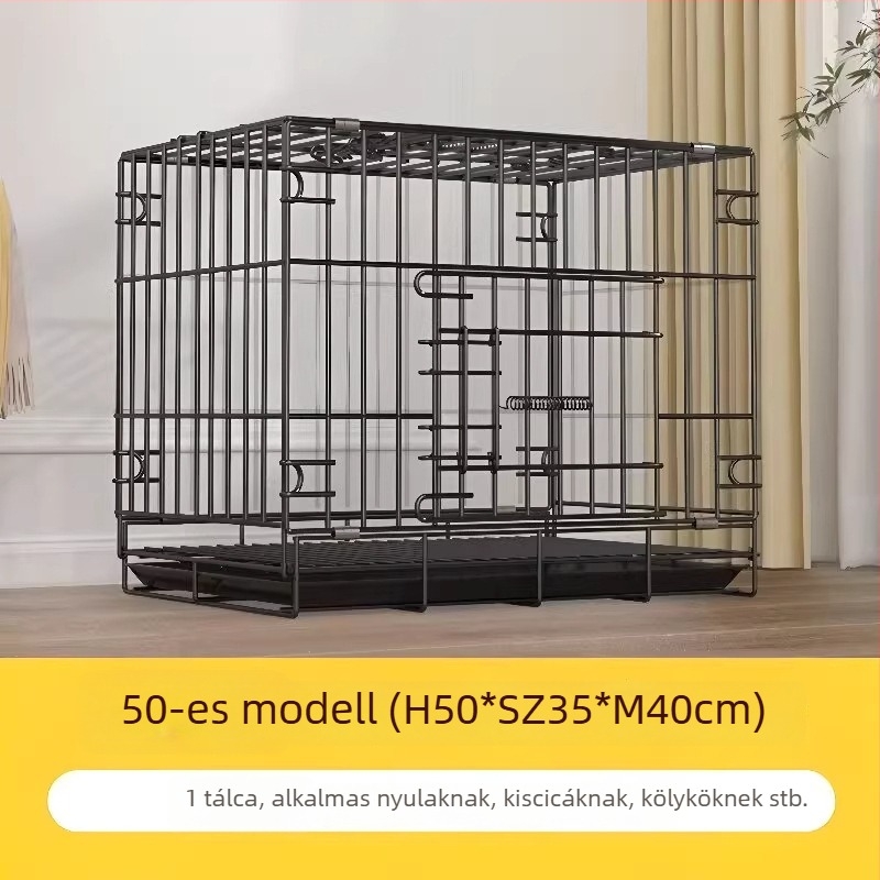 Összecsukható beltéri kutyaketrec toalett tálcával közepes és kis testű kutyáknak (Teddy/Bichon)