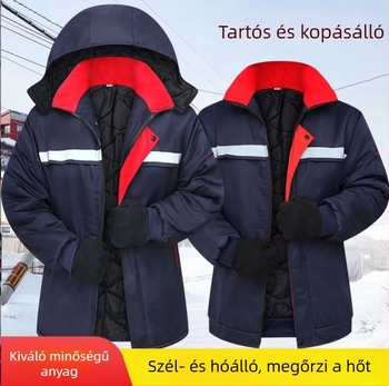 Téli pamutból készült munkaruházat, levehető bélelt kabát, antisztatikus