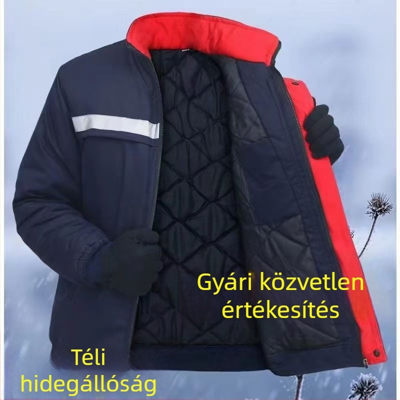 Téli pamutból készült munkaruházat, levehető bélelt kabát, antisztatikus