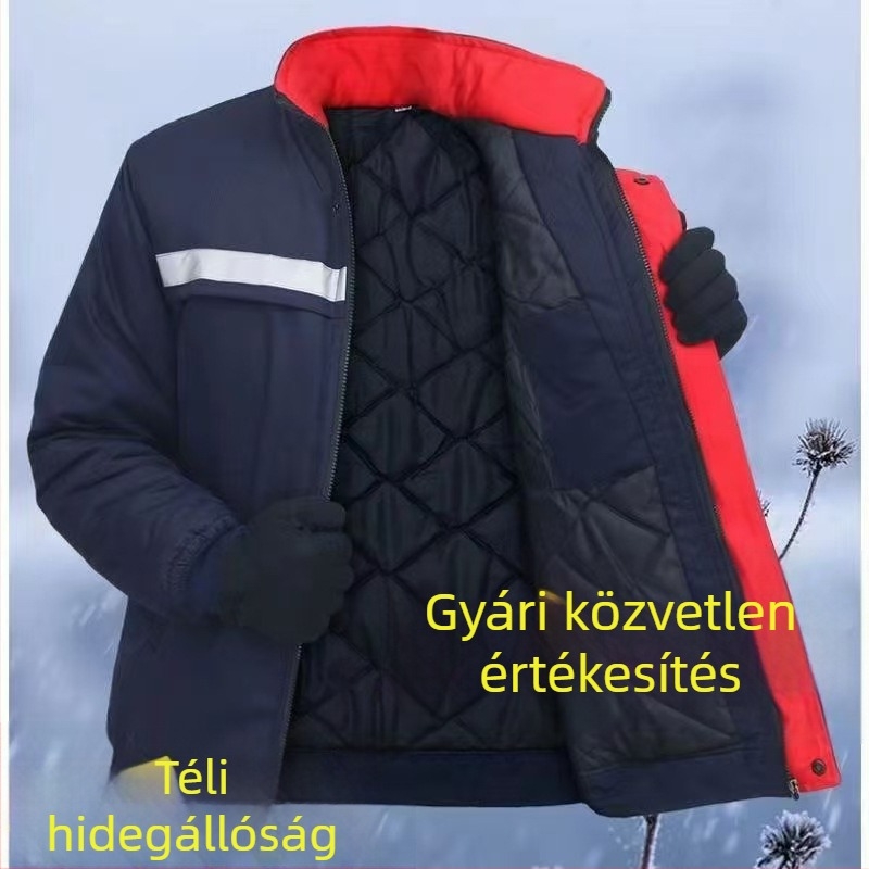 Téli pamutból készült munkaruházat, levehető bélelt kabát, antisztatikus