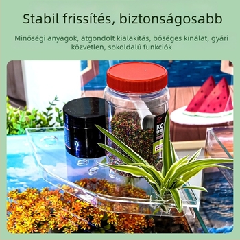Sarok-akváriumi tárolóállvány fúrás nélküli, halak etetésére szolgáló tároló, felső dekoratív tartó hidroponikus növények tálcával