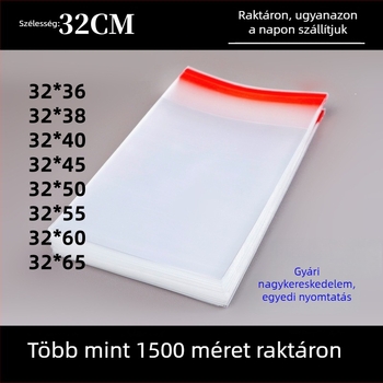 OPP átlátszó sál-táska, öntapadós záródú tasak, matt felületű cipzáras tasak nyomtatott dizájnnal