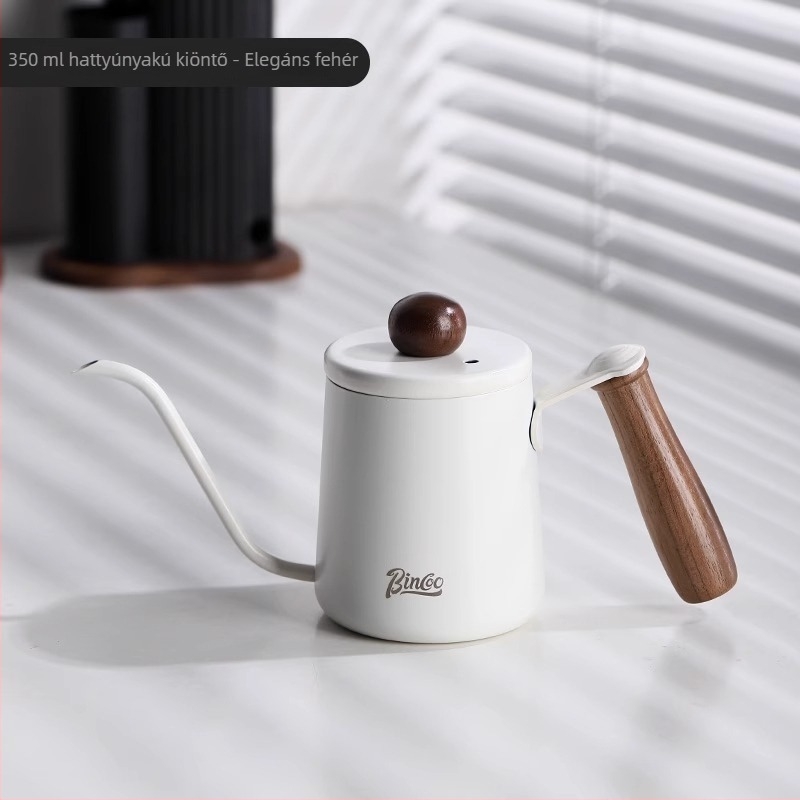 Bincoo Mini pour-over kanna, hordozható, rozsdamentes acélból, hosszú kifolyó és szűk nyílás