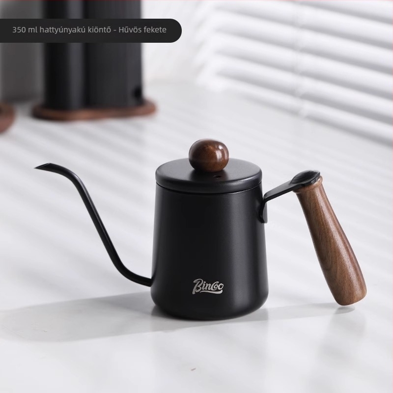 Bincoo Mini pour-over kanna, hordozható, rozsdamentes acélból, hosszú kifolyó és szűk nyílás