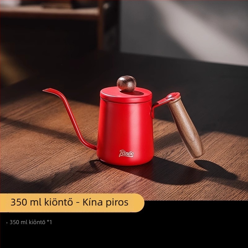 Bincoo Mini pour-over kanna, hordozható, rozsdamentes acélból, hosszú kifolyó és szűk nyílás